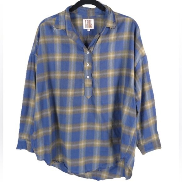 A SHIRT THING DIEGO Soft Plaid‎ Distressed Frayed Shirt Size P/SMALL - Picture 1 of 8